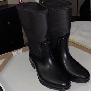 Tommy Hilfiger Black Mid-Calf Rain Boots
